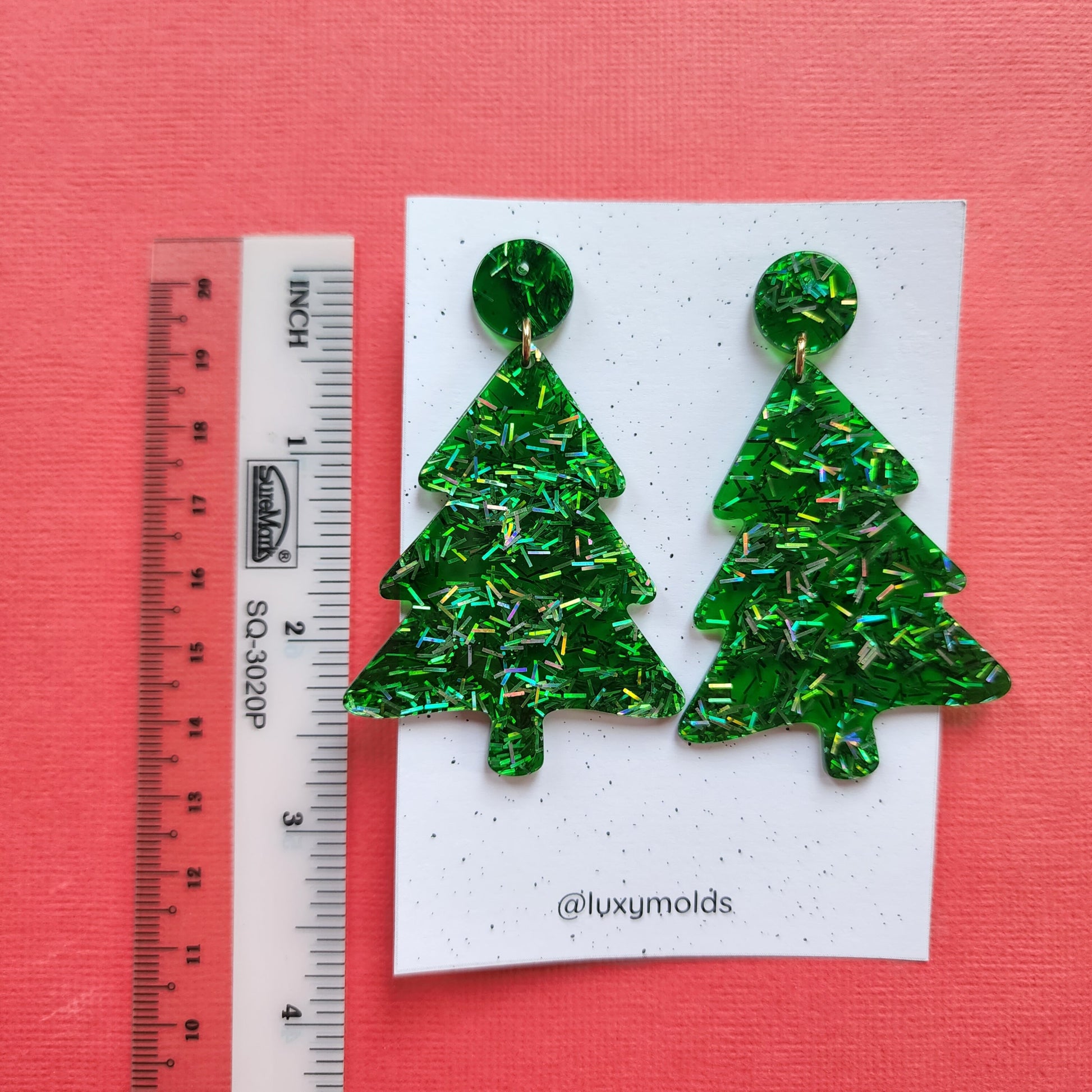 Silicone earrings mold / Silicone epoxy mold / Silicone UV resin molds / Christmas tree earrings silicone jewelry mold