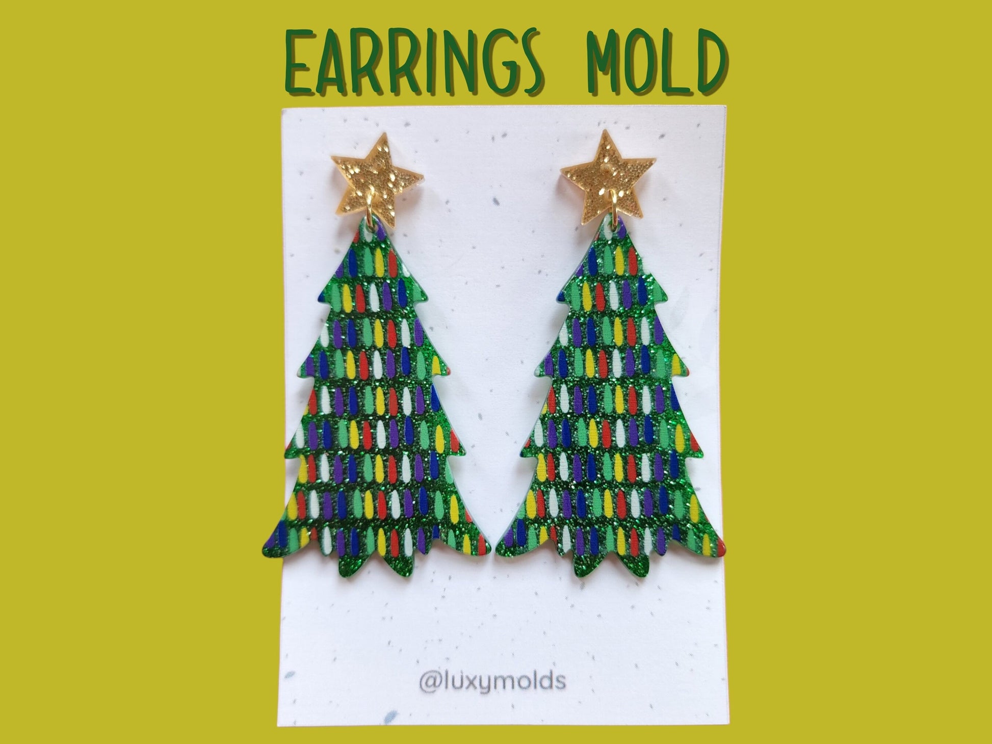 Silicone earrings mold / Silicone epoxy mold / Silicone UV resin molds / Christmas tree earrings silicone jewelry mold