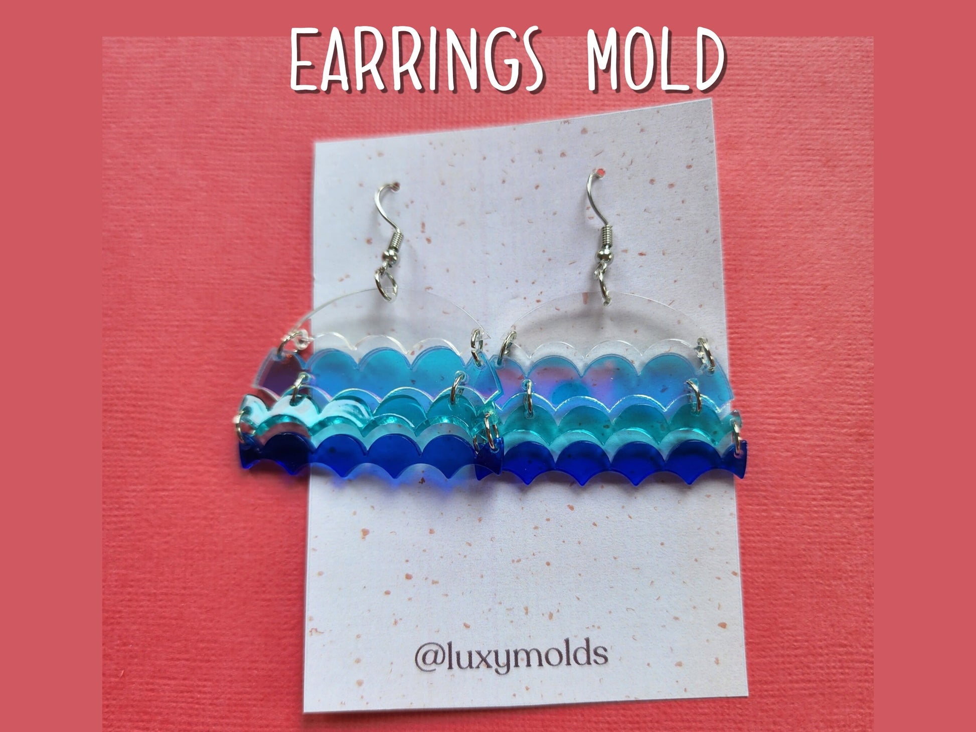 Silicone earrings mold / Silicone epoxy mold / Silicone UV resin molds / Geometry drop earrings silicone jewelry mold