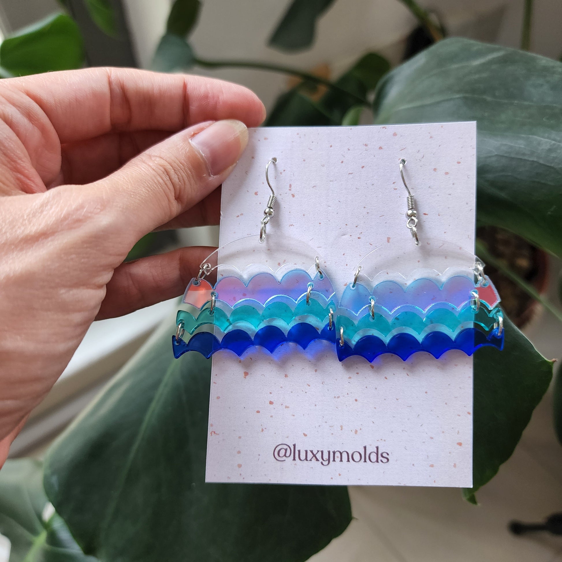 Silicone earrings mold / Silicone epoxy mold / Silicone UV resin molds / Geometry drop earrings silicone jewelry mold