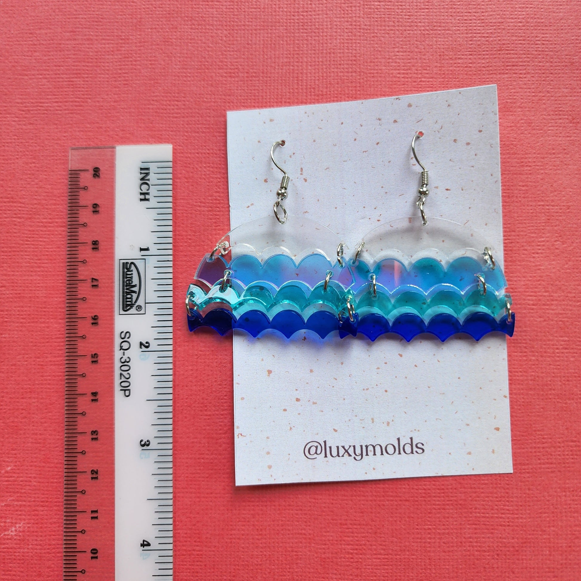 Silicone earrings mold / Silicone epoxy mold / Silicone UV resin molds / Geometry drop earrings silicone jewelry mold