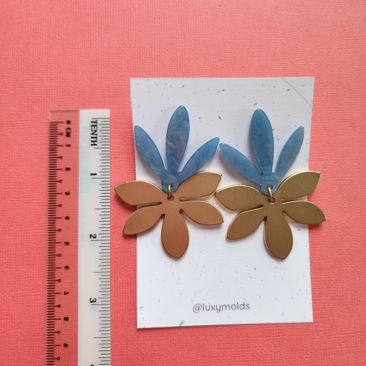 Silicone earrings mold / Silicone epoxy mold / Silicone UV resin molds / Floral drop earrings silicone jewelry mold