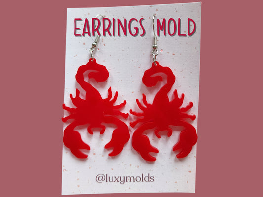 Silicone earrings mold / Silicone epoxy mold / Silicone UV resin molds / Scorpion earrings silicone jewelry mold