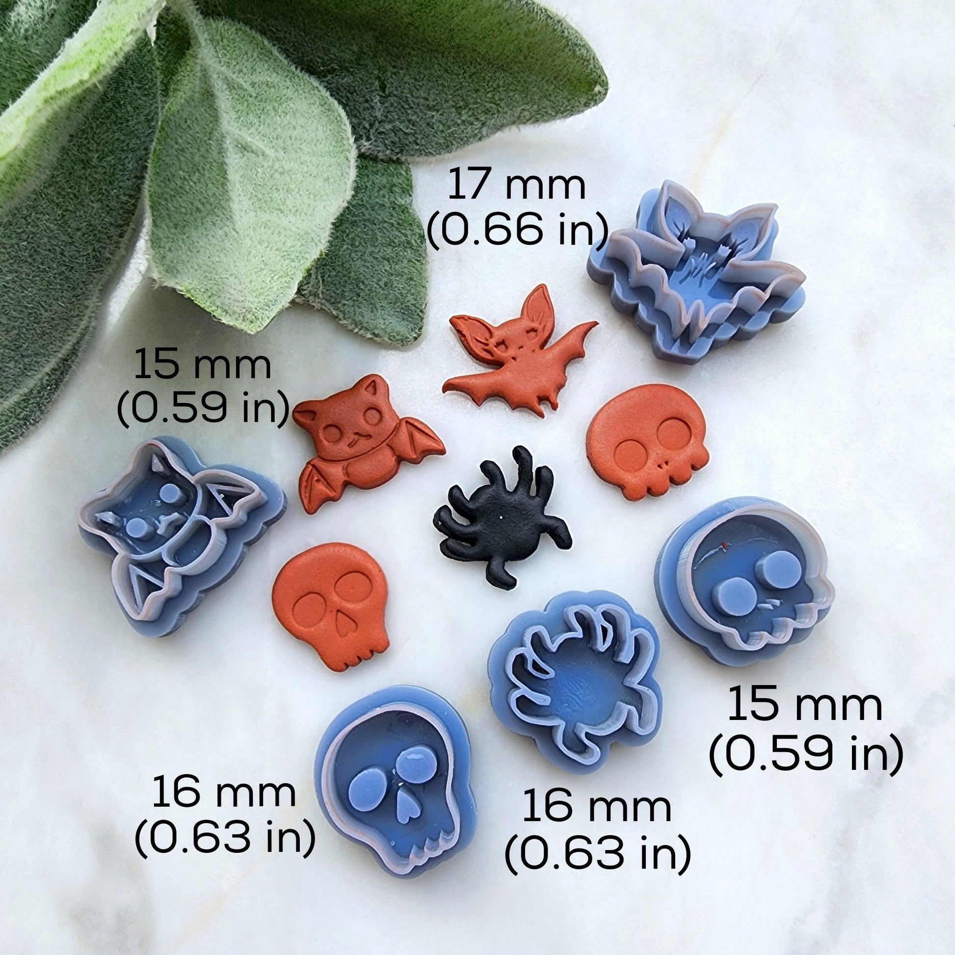 Halloween Polymer Clay cutters Stud earring clay cutters Earrings molds Polymer clay tool Clay supplies Bat Skull Spider sharp cutter stamp