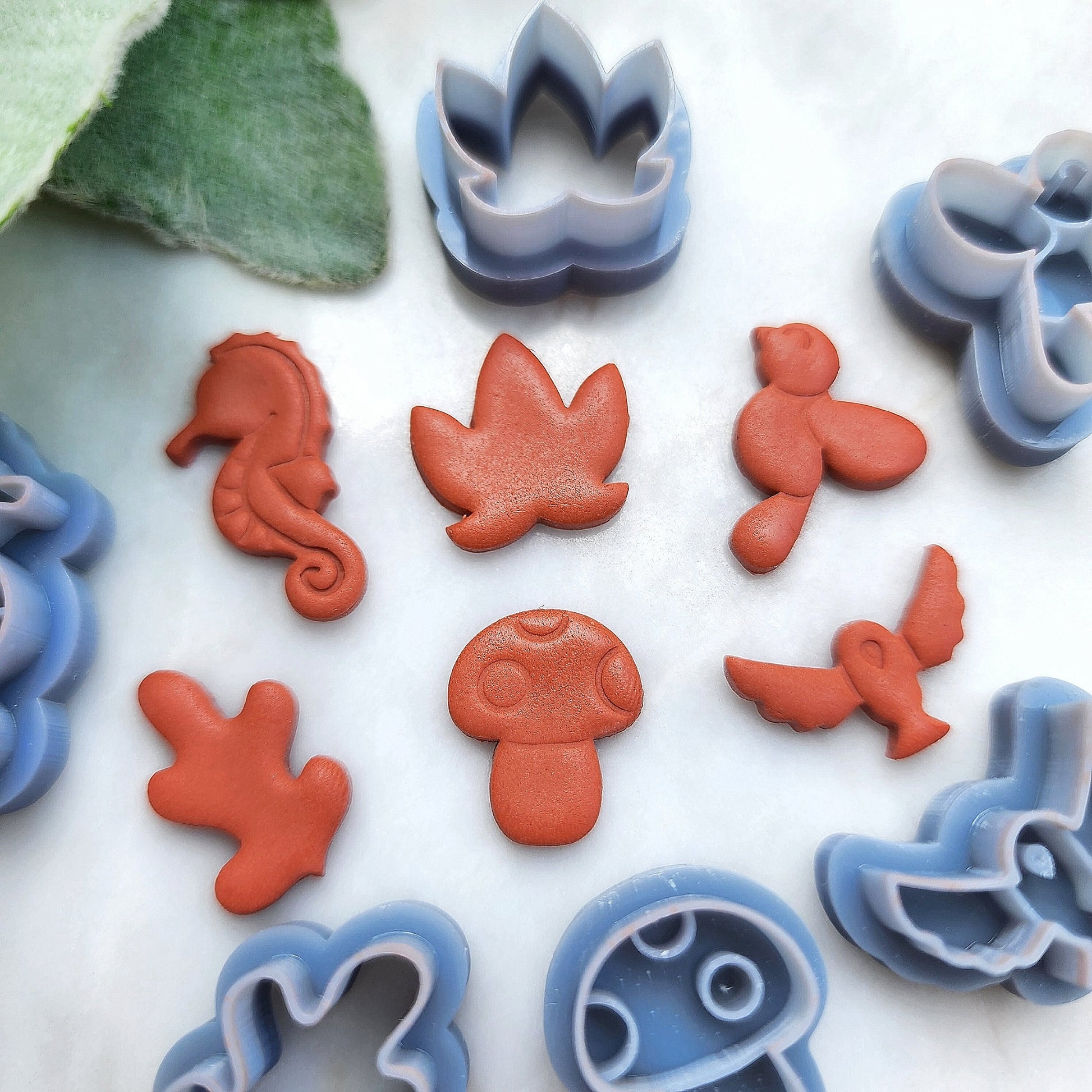Halloween Fall Polymer Clay cutters Stud earring clay cutters Earrings molds Polymer clay tool Leaf Mushroom Bird Owl sharp cutter stamp