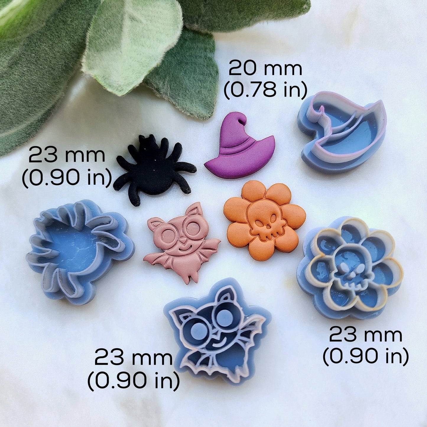 Halloween Polymer Clay cutters Stud earring clay cutters Earrings molds Polymer clay tool Bat Skull Spider Witch hat sharp cutter stamp