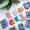 Fall Polymer Clay cutters Stud earring clay cutters Earrings molds Polymer clay tool Animals sharp cutter stamp Chipmunk Scribe Fox Squirrel