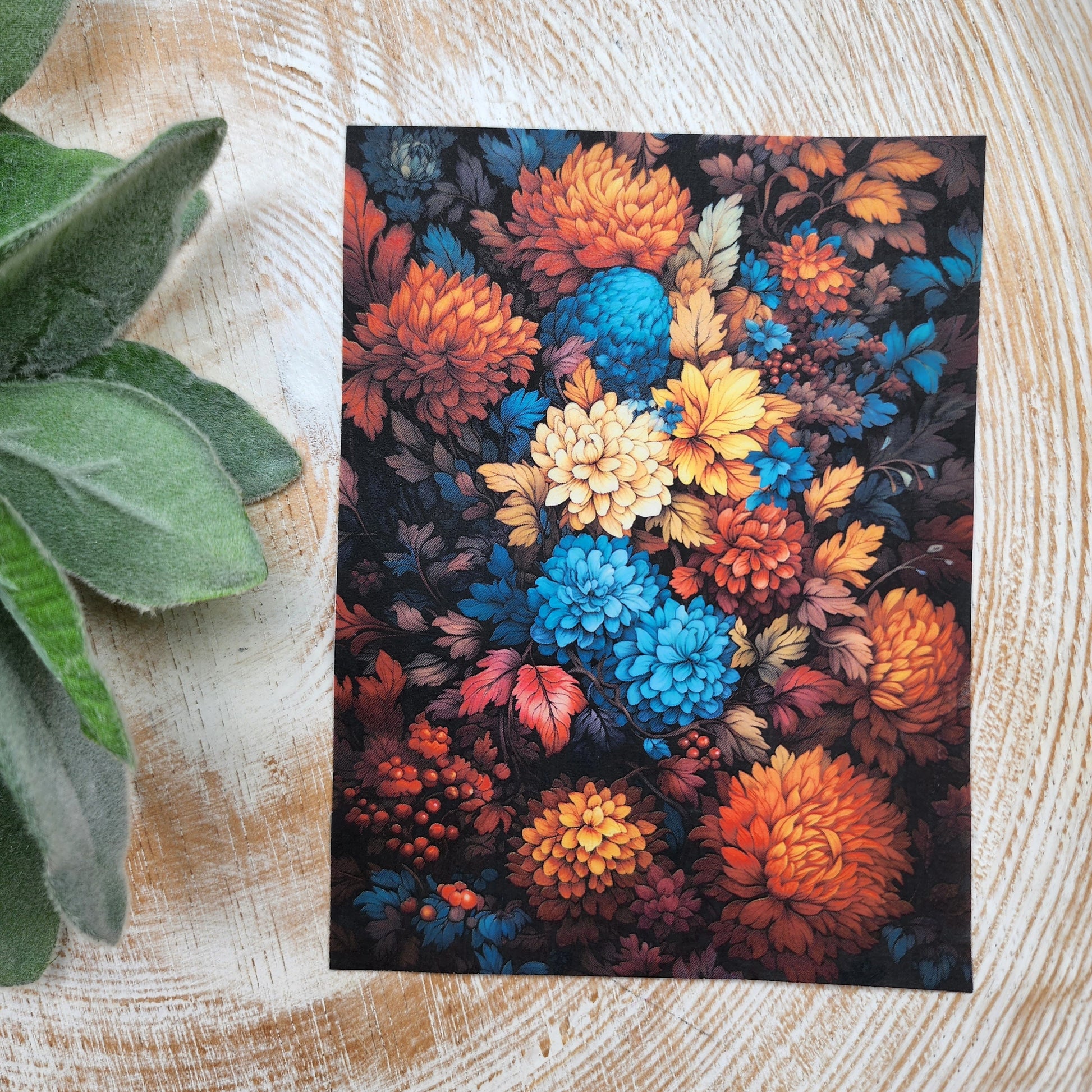 Fall Clay transfer paper / Image transfer paper for clay / Water soluble paper for polymer clay / Fall flowers pattern transfer sheets