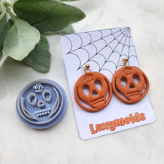 Halloween Polymer Clay cutters Stud earring clay cutters Earrings molds Polymer clay tool Skull sharp cutter stamp