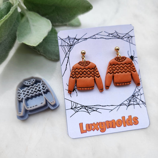 Fall Polymer Clay cutters Stud earring clay cutters Earrings molds Polymer clay tool Sweater sharp cutter stamp