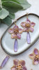 Polymer clay earrings / Flower earrings / Purple Ametrine earrings / Crystal earrings / Gold filled Cubic Zircon earrings / Floral earrings
