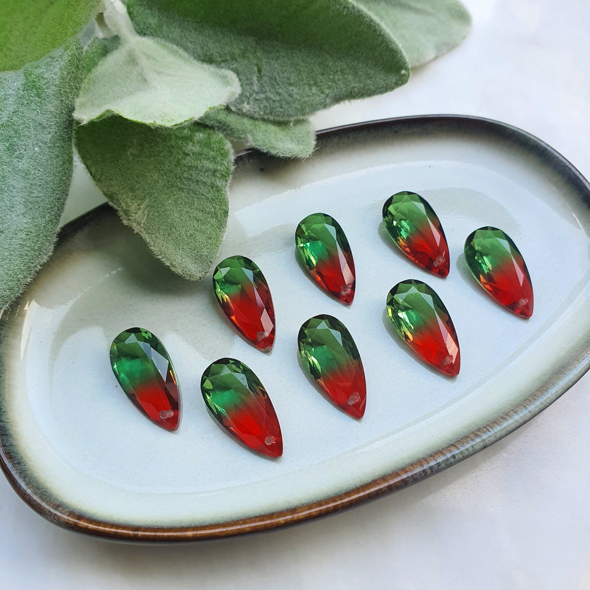 Raindrop Zircon charms pendants Crystal Ruby connector Earring component findings DIY Rhinestone Jewelry supplies Earring Swarovski part