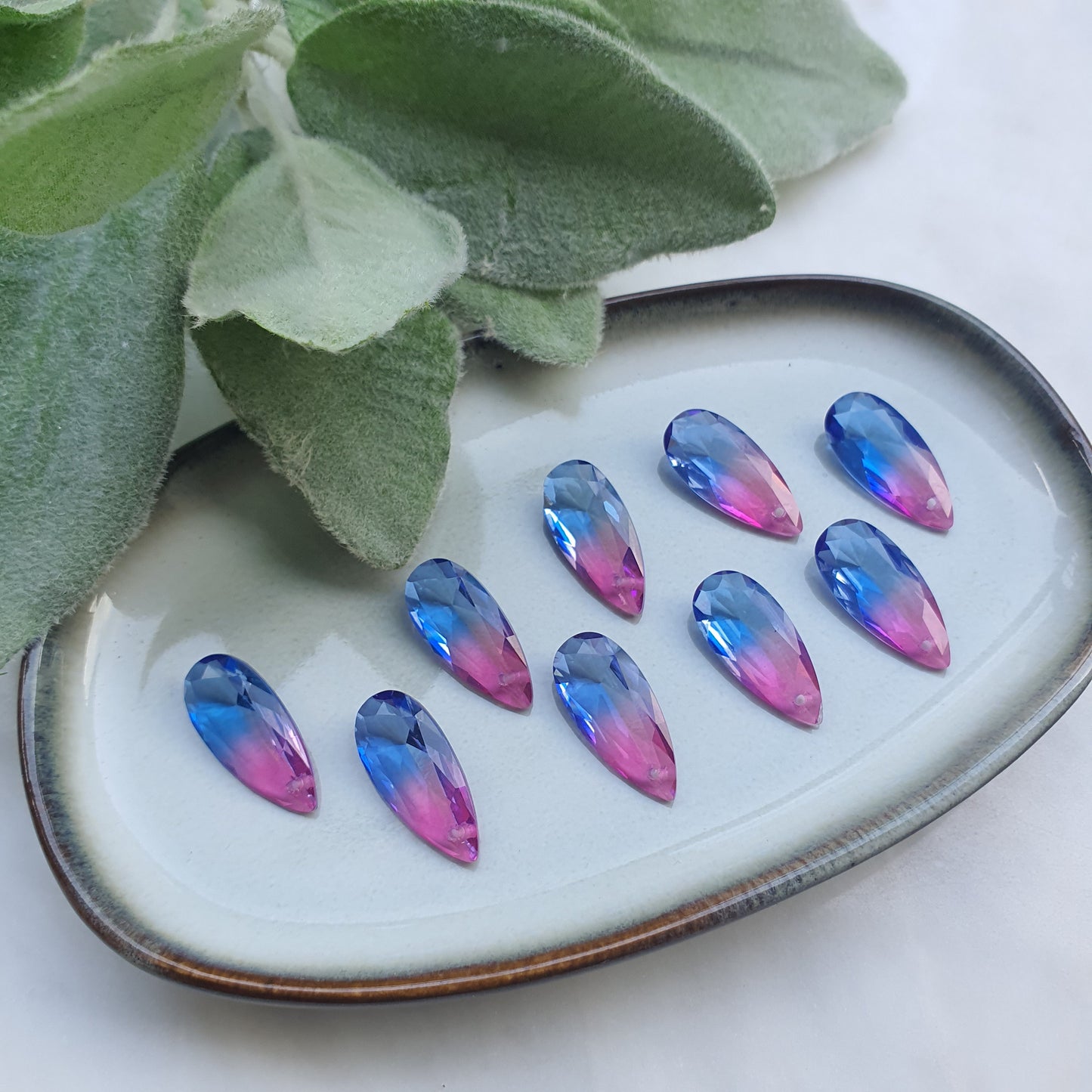 Raindrop Zircon charms pendant Crystal Pink Blue connector Earring component findings DIY Rhinestone Jewelry supplies Earring Swarovski part