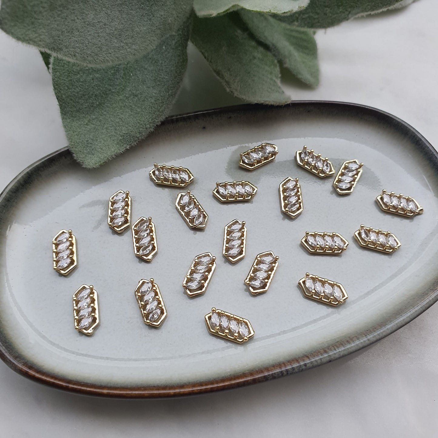 Geometry Zircon charms pendants Crystal connectors Earrings components findings DIY Rhinestone Jewelry supplies Earrings gold plated parts