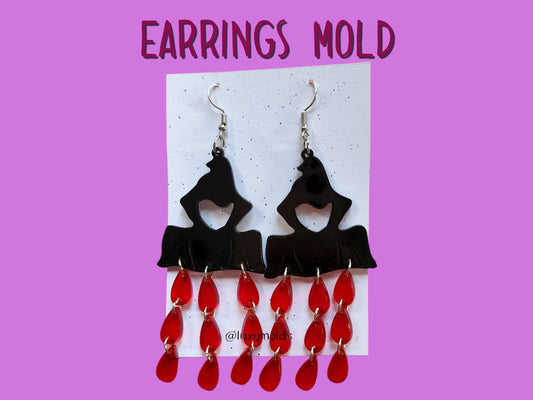 Silicone earrings mold / Silicone epoxy mold / Silicone earring moulds / Silicone UV resin molds / Halloween earrings silicone jewelry mold