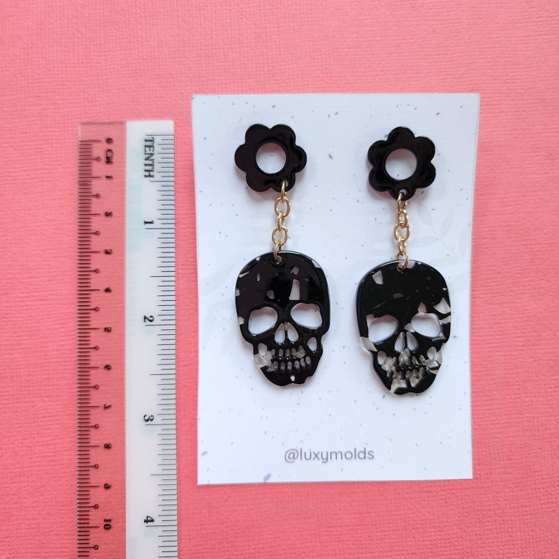 Silicone earrings mold / Silicone epoxy mold /Silicone earring moulds/Silicone UV resin molds/Halloween Skull earrings silicone jewelry mold