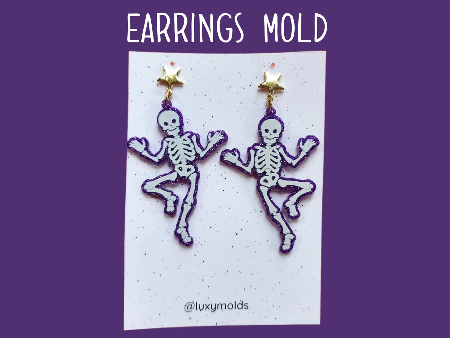 Silicone earrings mold/Silicone epoxy mold/Silicone earring moulds/Silicone UV resin molds/Halloween Skeleton earrings silicone jewelry mold