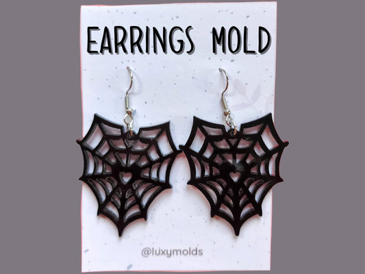 Silicone earrings mold / Silicone epoxy mold / Silicone UV resin molds / Halloween Spider net earrings silicone jewelry mold