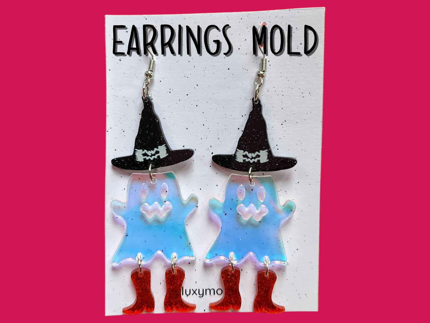 Silicone earrings mold / Silicone epoxy mold / Silicone UV resin molds / Halloween Ghost Witch hat earrings silicone jewelry mold