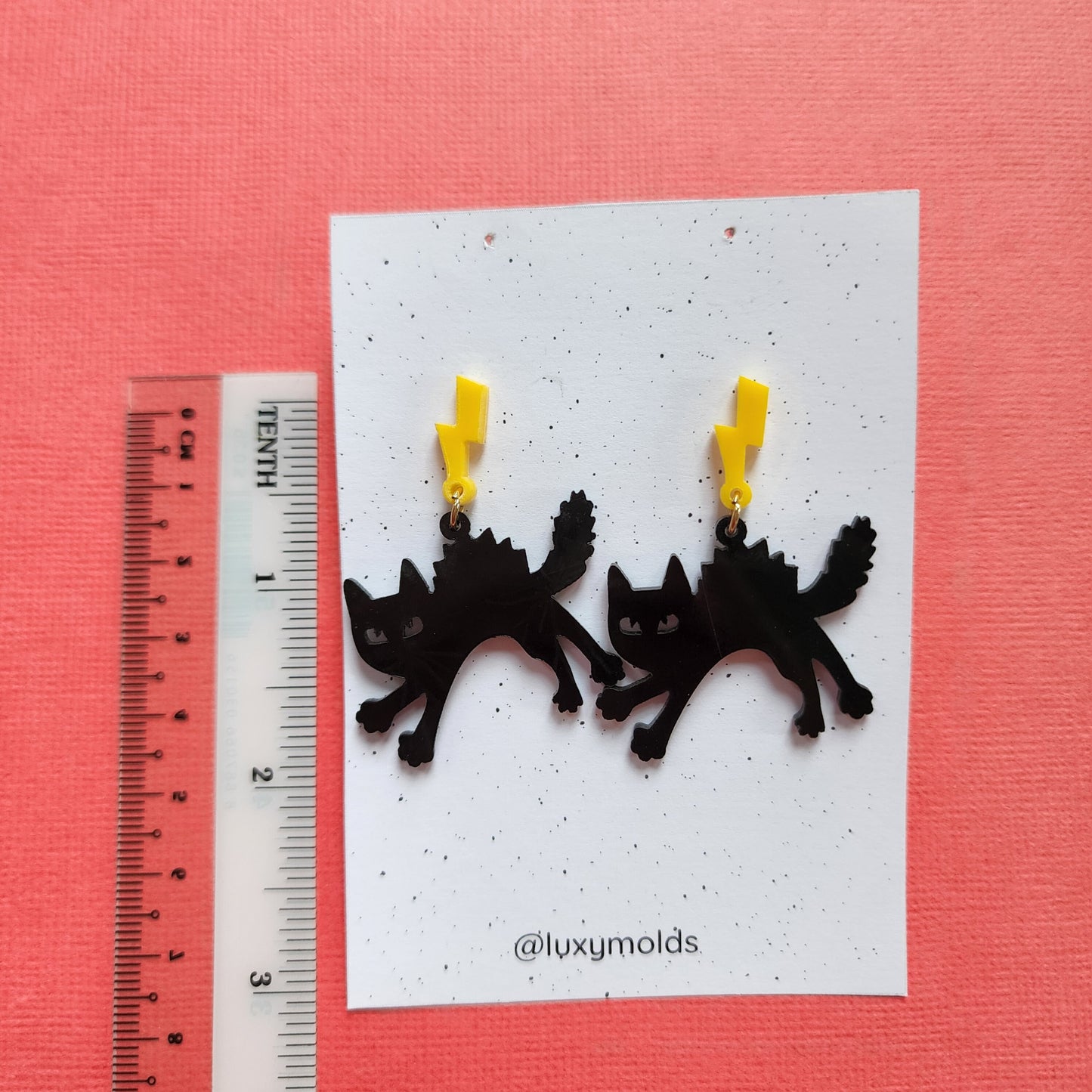 Silicone earrings mold / Silicone epoxy mold / Silicone UV resin molds / Halloween Cat earrings silicone jewelry mold