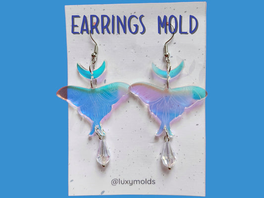 Silicone earrings mold / Silicone epoxy mold / Silicone UV resin molds / Halloween Moth earrings silicone jewelry mold