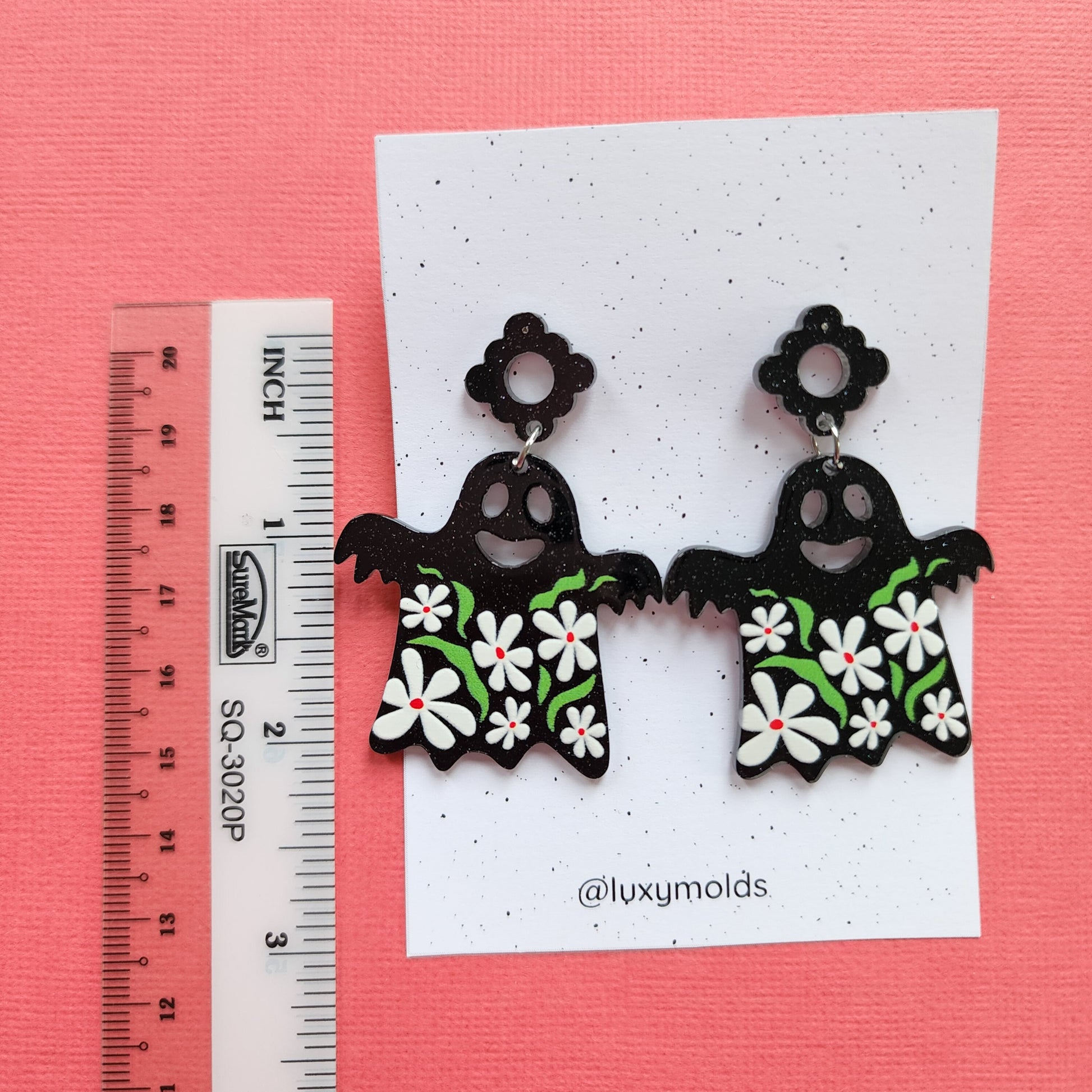 Silicone earrings mold / Silicone epoxy mold / Silicone UV resin molds / Halloween Ghost earrings silicone jewelry mold