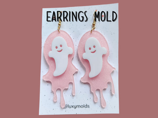 Silicone earrings mold / Silicone epoxy mold / Silicone UV resin molds / Halloween Ghost earrings silicone jewelry mold