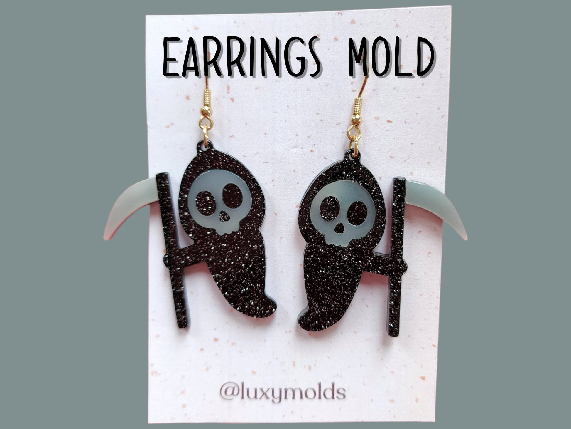 Silicone earrings mold / Silicone epoxy mold / Silicone UV resin molds / Halloween earrings silicone jewelry mold