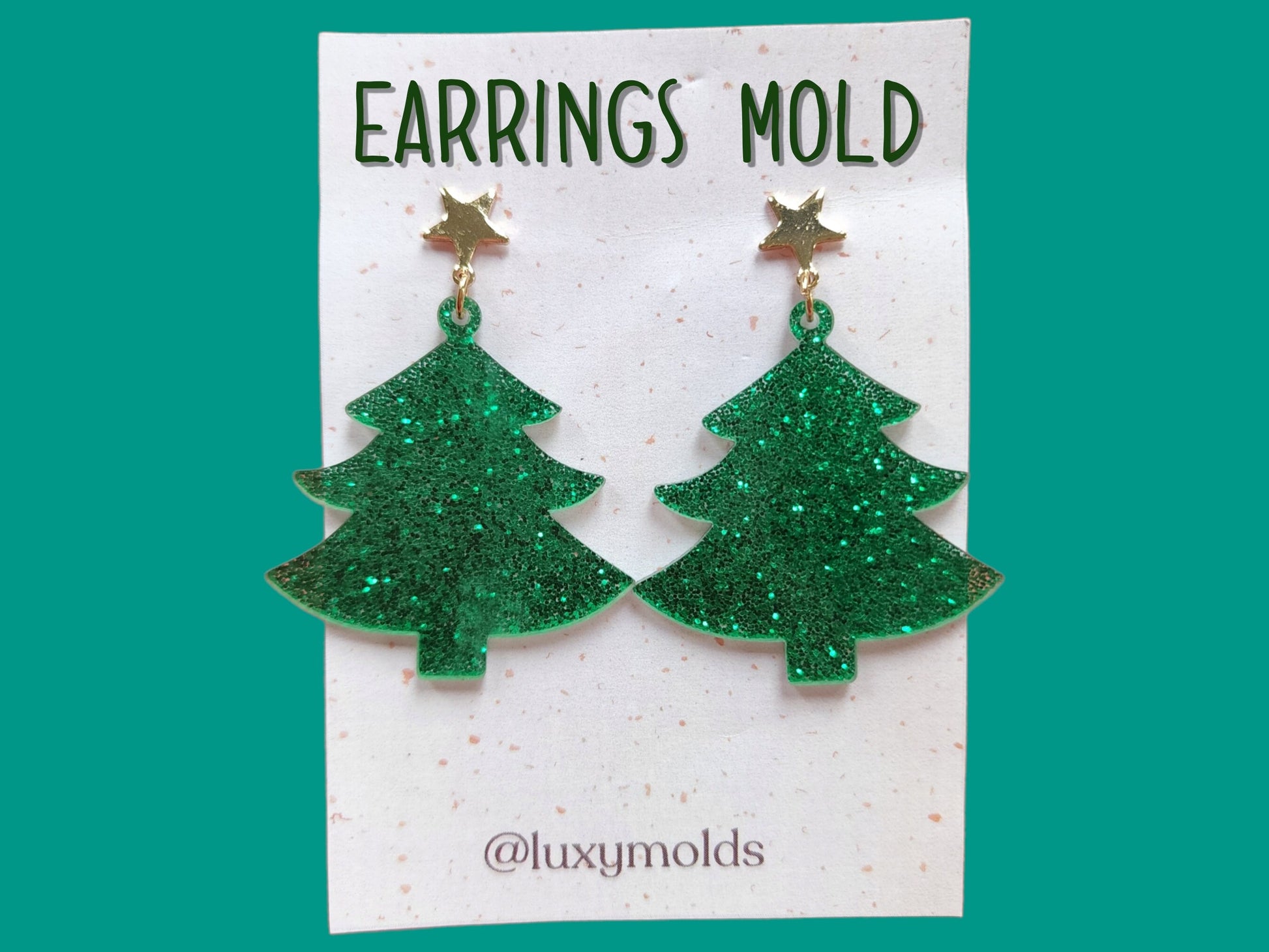 Silicone earrings mold / Silicone epoxy mold / Silicone UV resin molds / Christmas tree earrings silicone jewelry mold