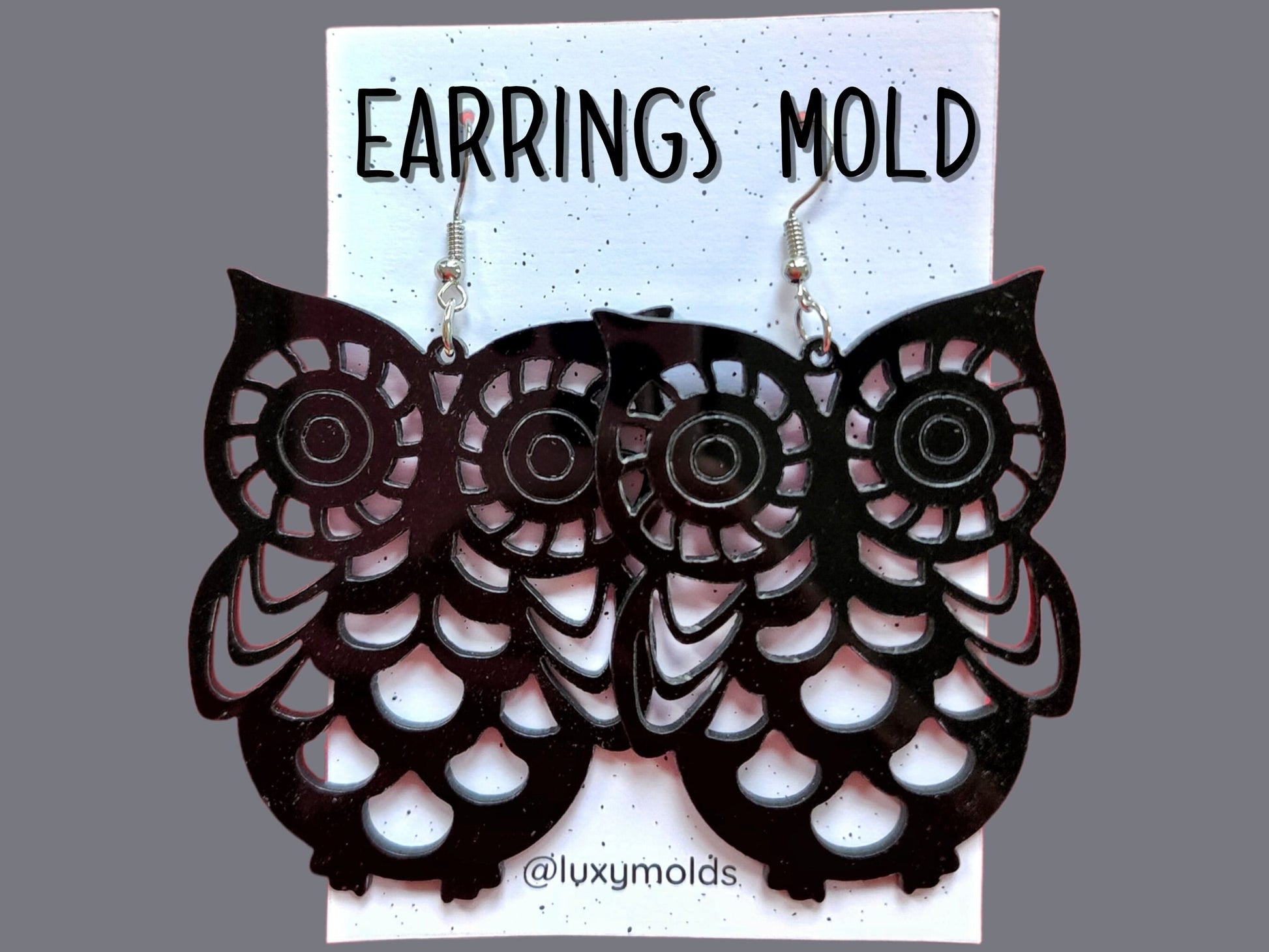 Silicone earrings mold / Silicone epoxy mold / Silicone UV resin molds / Owl earrings silicone jewelry mold