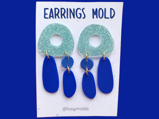 Silicone earrings mold / Silicone epoxy mold / Silicone UV resin molds / Geometry earrings silicone jewelry mold