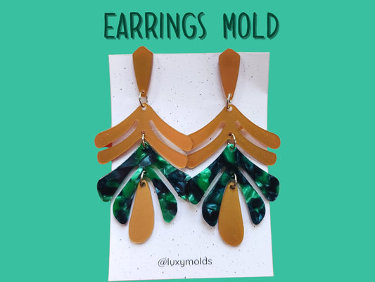 Silicone earrings mold / Silicone epoxy mold / Silicone UV resin molds / Floral drop earrings silicone jewelry mold