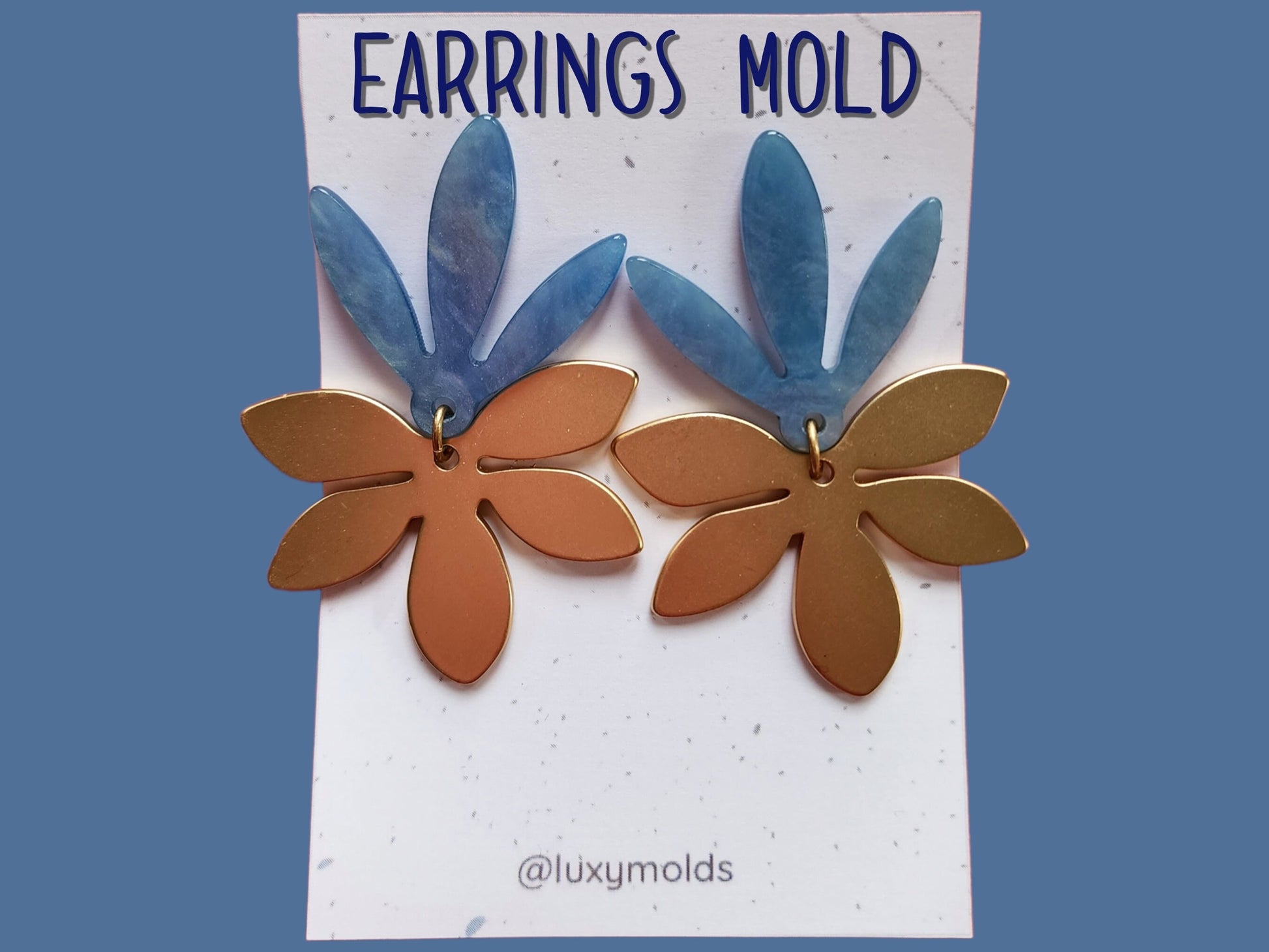 Silicone earrings mold / Silicone epoxy mold / Silicone UV resin molds / Floral drop earrings silicone jewelry mold