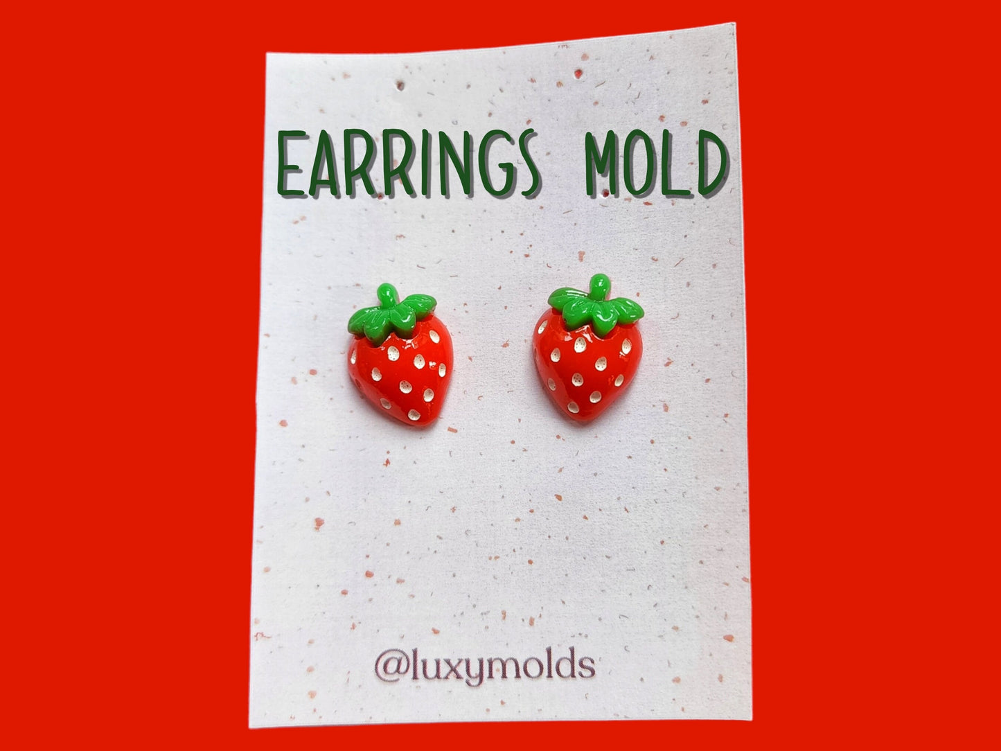 Silicone earrings mold / Silicone epoxy mold / Silicone UV resin molds / Strawberry stud earrings silicone jewelry mold