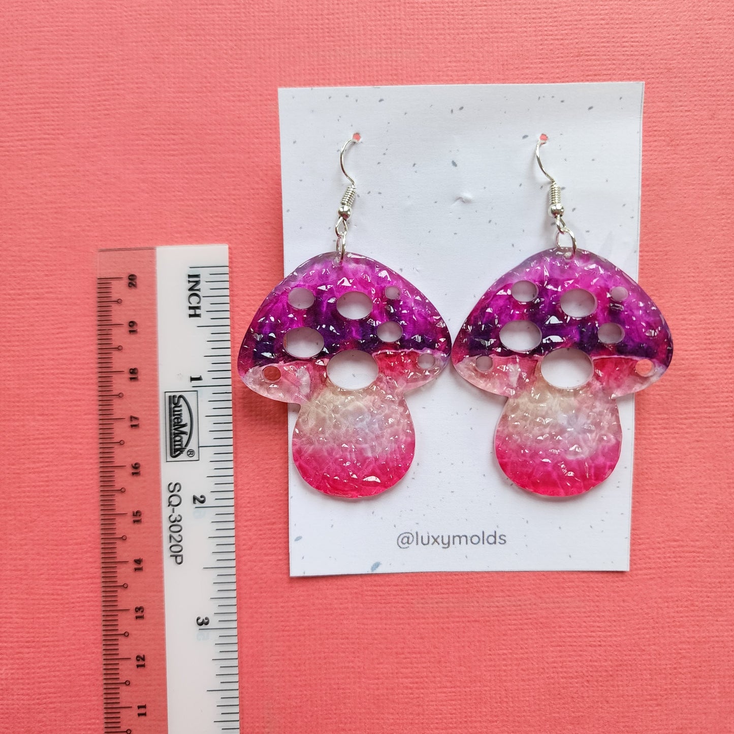 Silicone earrings mold / Silicone epoxy mold / Silicone UV resin molds / Mushroom earrings silicone jewelry mold