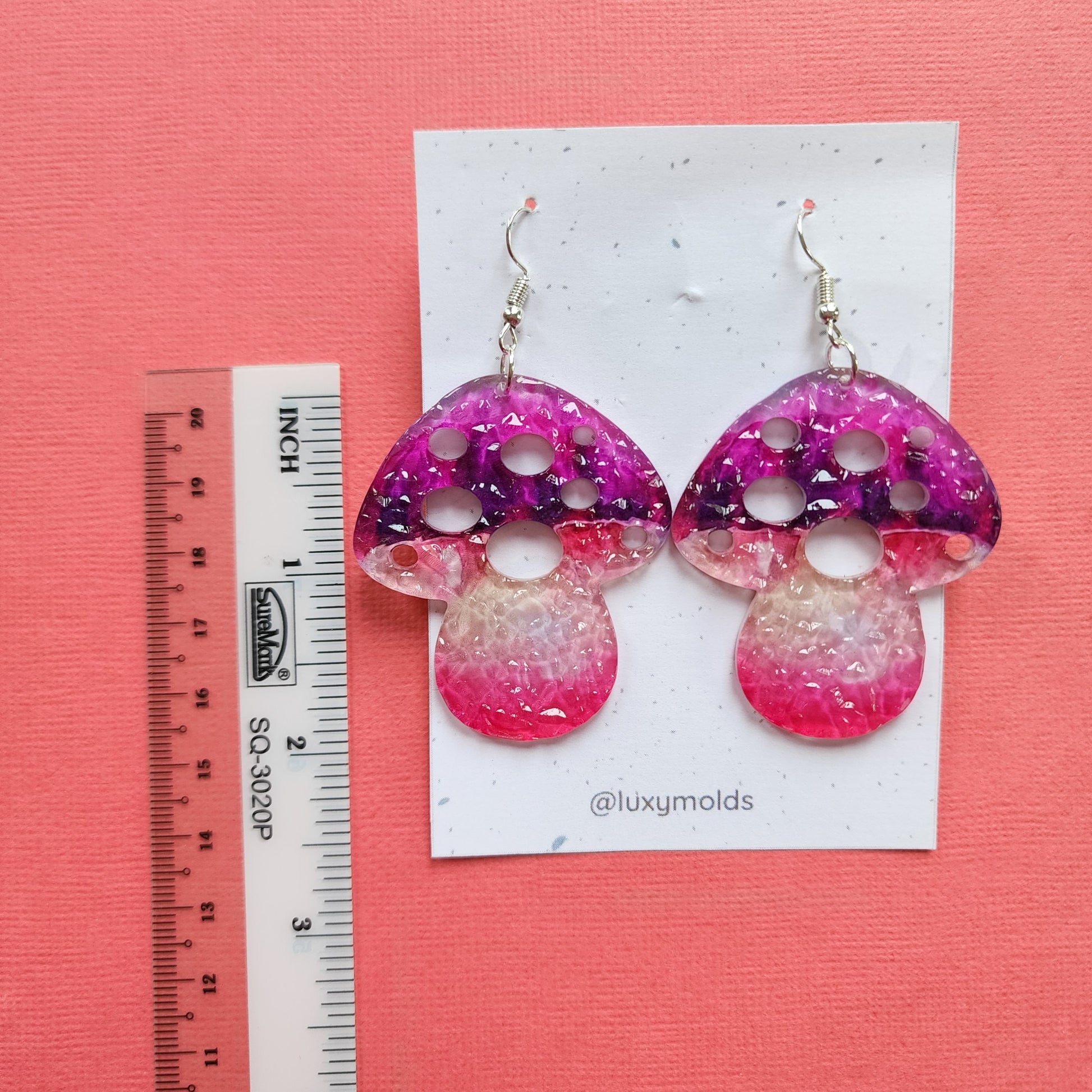 Silicone earrings mold / Silicone epoxy mold / Silicone UV resin molds / Mushroom earrings silicone jewelry mold