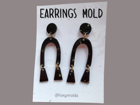 Silicone earrings mold / Silicone epoxy mold / Silicone UV resin molds / Geometry Arch earrings silicone jewelry mold