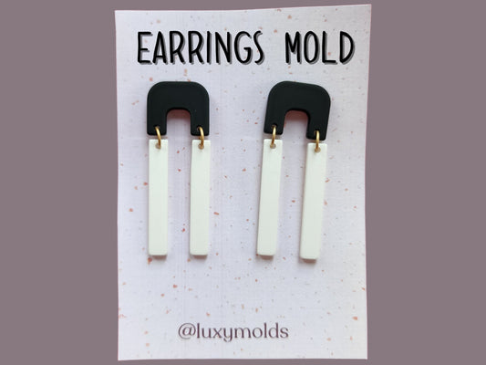 Silicone earrings mold / Silicone epoxy mold / Silicone UV resin molds / Geometry Arch earrings silicone jewelry mold
