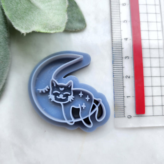 Polymer Clay cutters Stud earrings clay cutters Earrings molds Polymer clay tool Fall cutters Cat on moon sharp cutter stamp Jewelry cutters