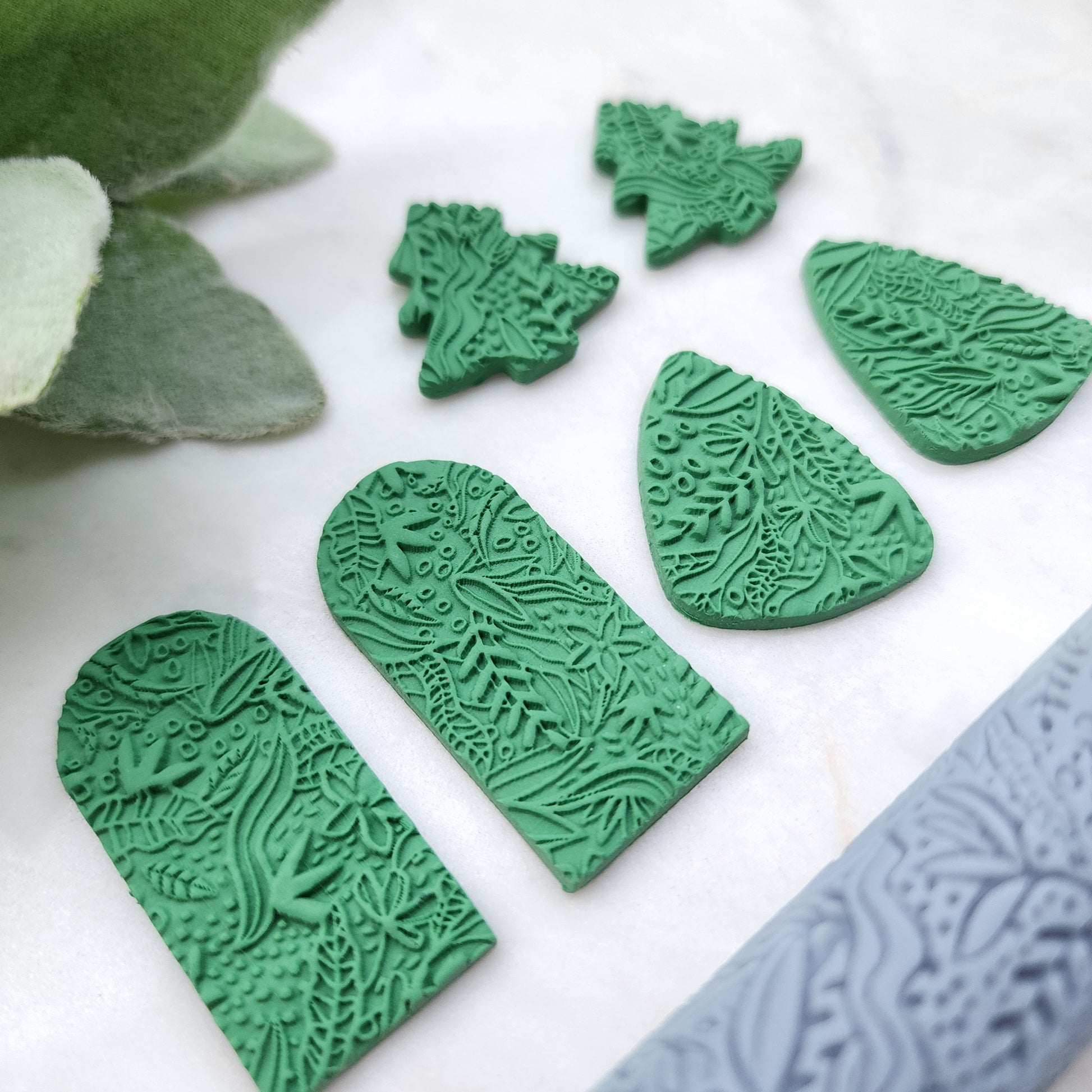 Polymer clay texture roller clay stamp 3D printed embossing Polymer clay tool Flower pattern roller Floral pattern texture Clay cutter