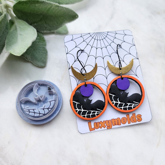 Halloween Polymer Clay cutters Stud earring clay cutters Earrings molds Polymer clay tool Bat Spider net sharp cutter stamp