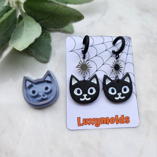 Halloween Polymer Clay cutters Stud earring clay cutters Earrings molds Polymer clay tool Cat sharp cutter stamp