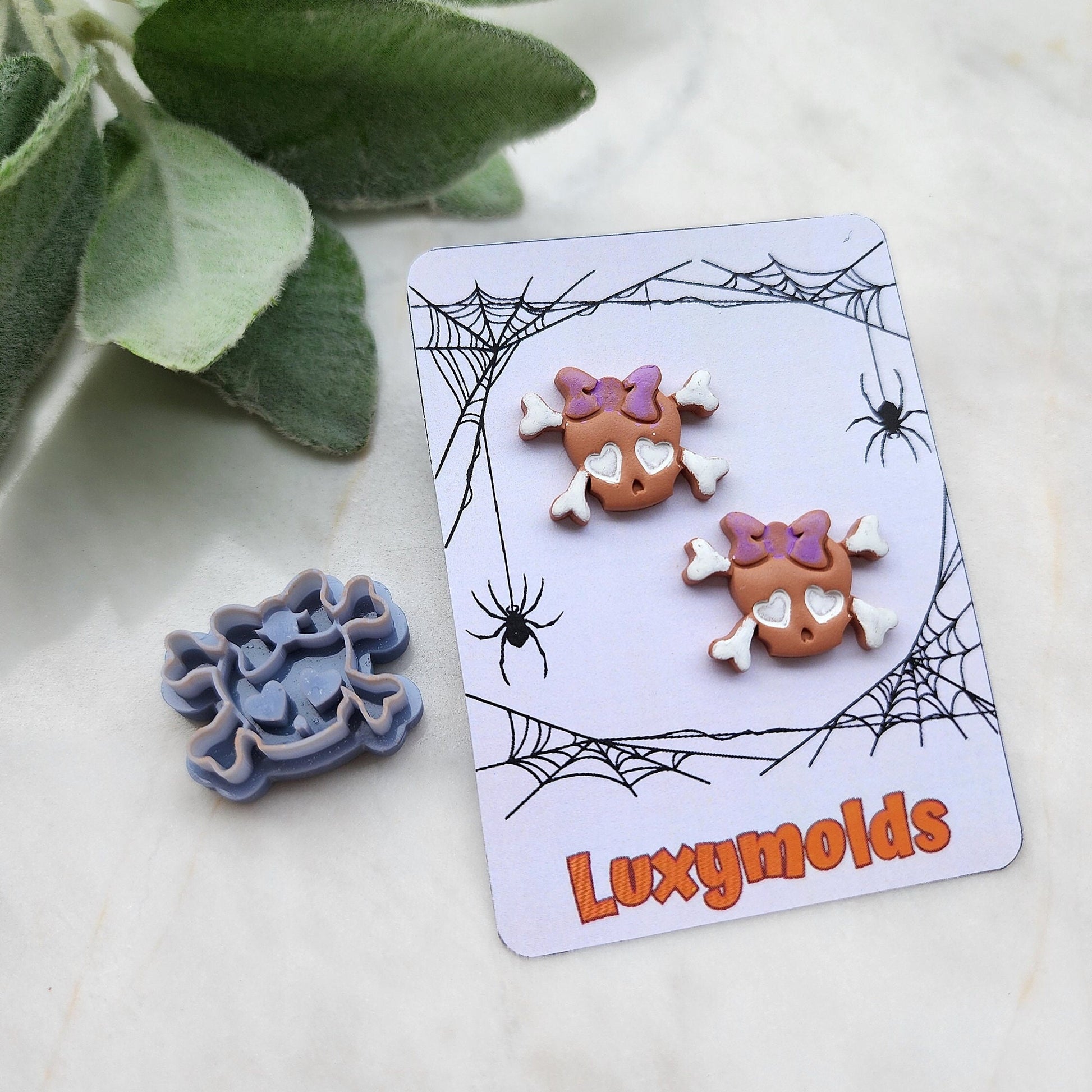 Halloween Polymer Clay cutters Stud earring clay cutters Earrings molds Polymer clay tool Skull bow sharp cutter stamp