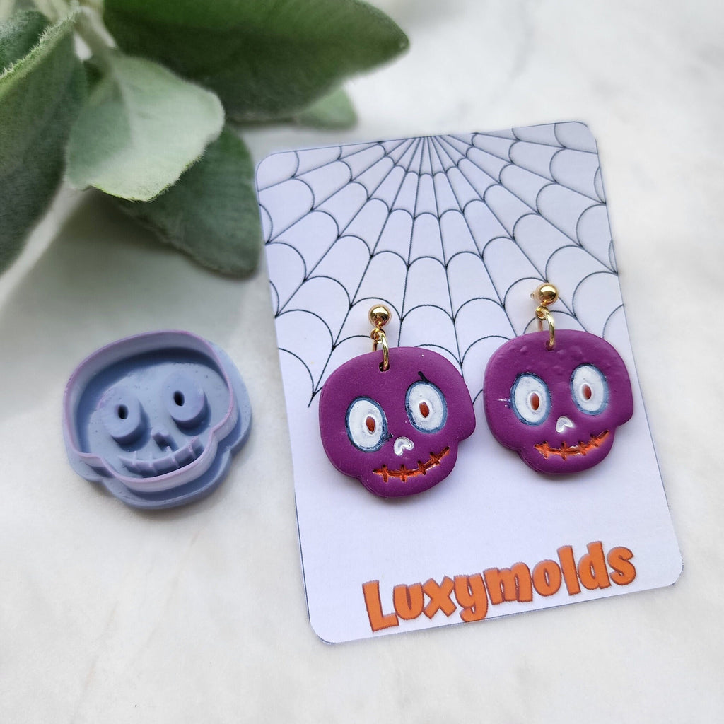 Halloween Polymer Clay cutters Stud earring clay cutters Earrings molds Polymer clay tool Skull sharp cutter stamp