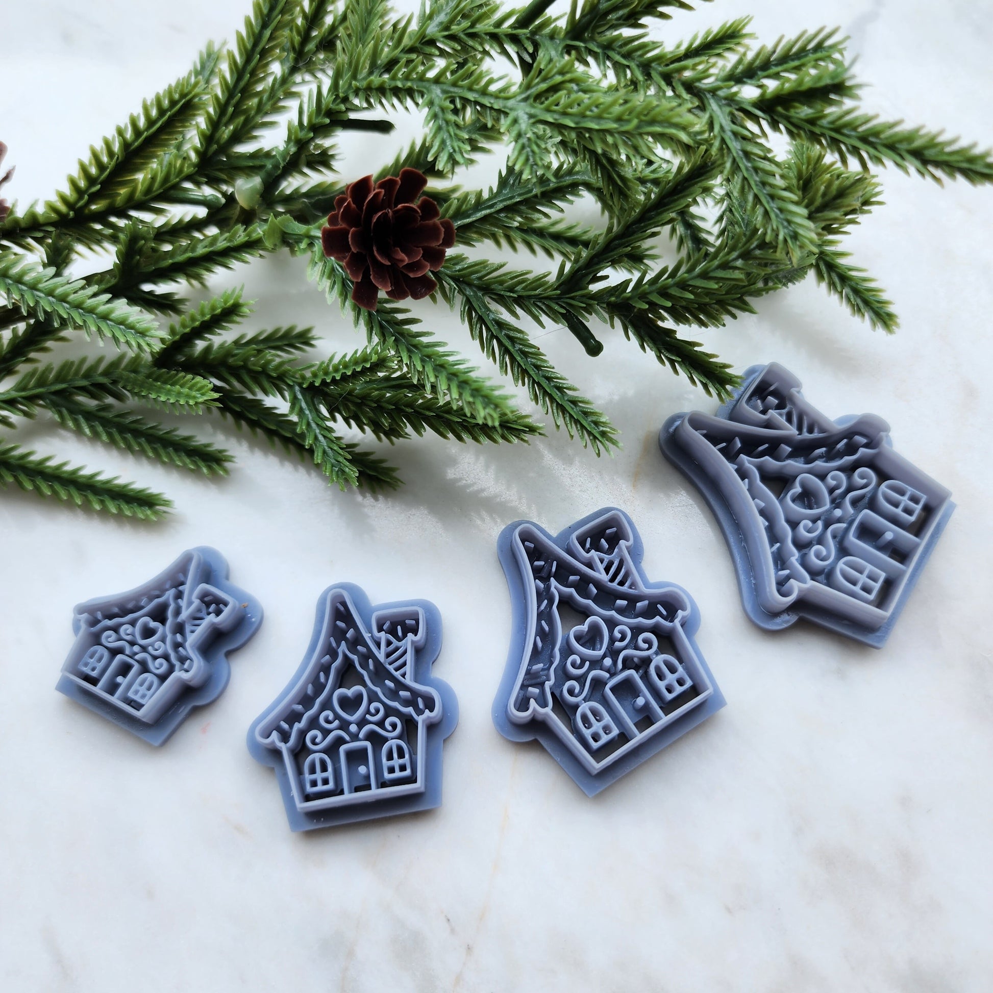 Christmas Polymer Clay cutters Gnome house Earrings molds Polymer clay tool sharp cutter stamp Jewelry stud earrings cutters