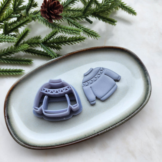 Christmas Polymer Clay cutters Sweater Earrings molds Polymer clay tool sharp cutter stamp Jewelry stud earrings cutters