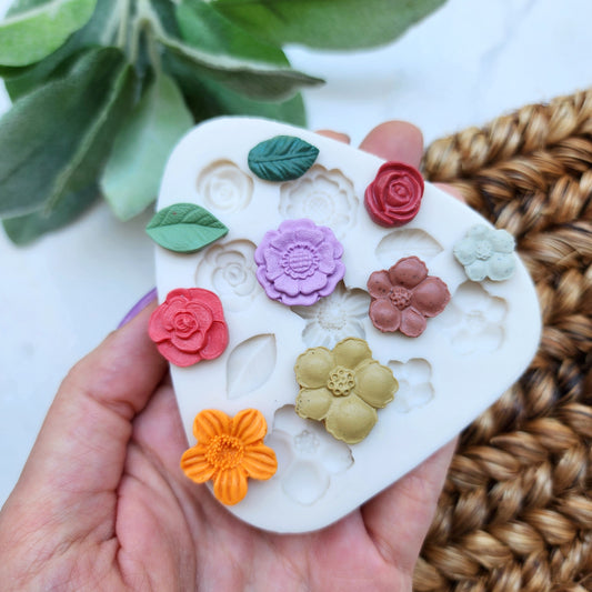 Polymer clay mold Silicone earrings mold "Floral Leaves" Summer mold for resin and polymer clay Polymer clay tool Clay cutter Clay texture