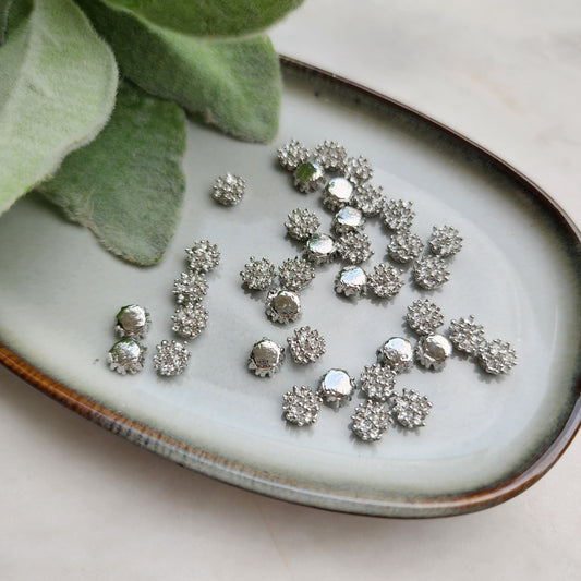 10 pcs Flower centers Flower Silver metal stamens Earrings components Earrings findings DIY jewelry Jewelry supplies Polymer clay supplies