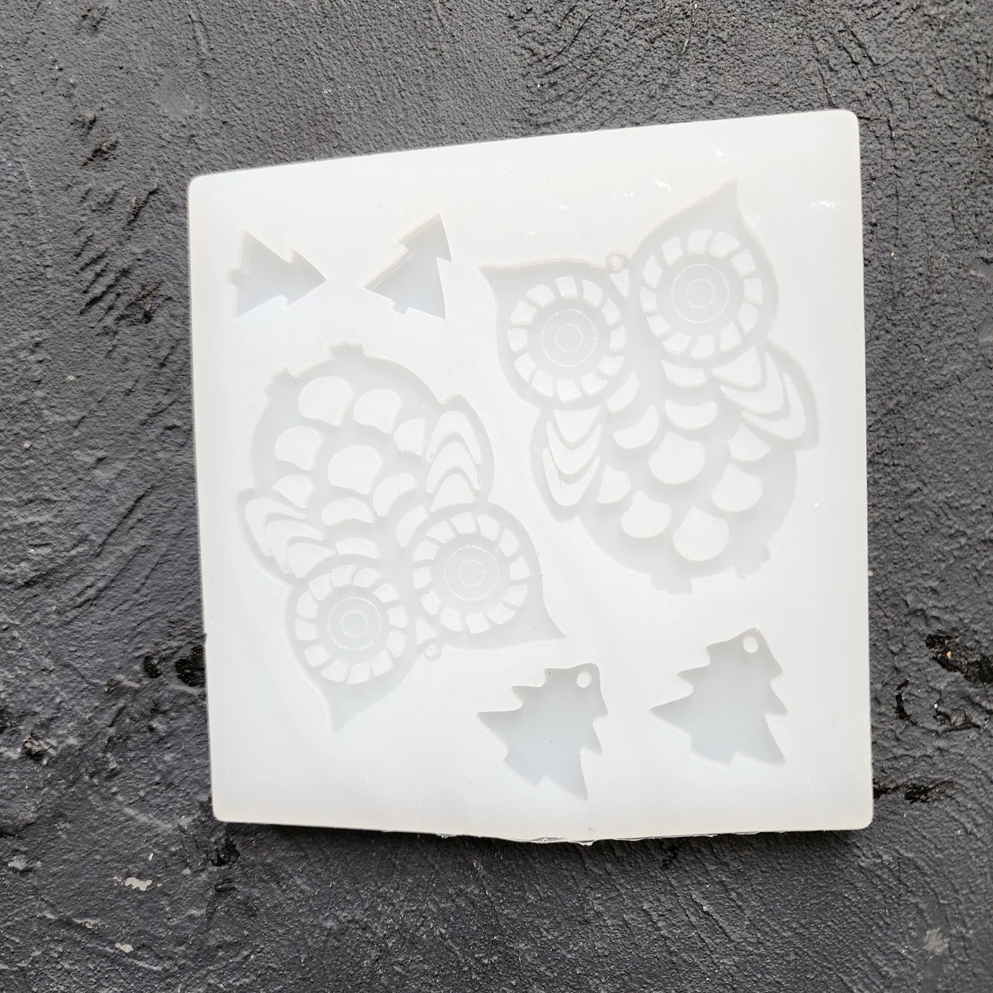 Silicone earrings mold / Silicone epoxy mold / Silicone UV resin molds / Owl earrings silicone jewelry mold