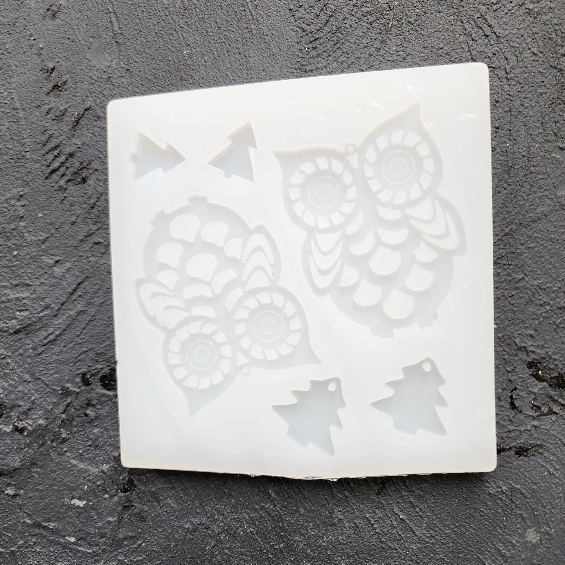 Silicone earrings mold / Silicone epoxy mold / Silicone UV resin molds / Owl earrings silicone jewelry mold